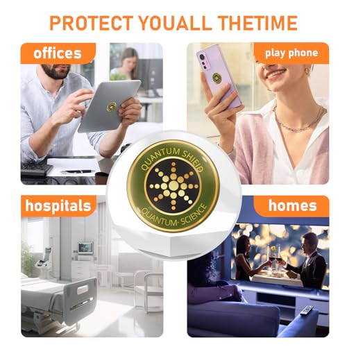 Image of 6 Pcs Protection Cell Phone Stickers 99% Effective Protector Cell & Smart Phones /Laptops /Tablets /TV /Monitors - All Devices Brown Cyan, JA-04