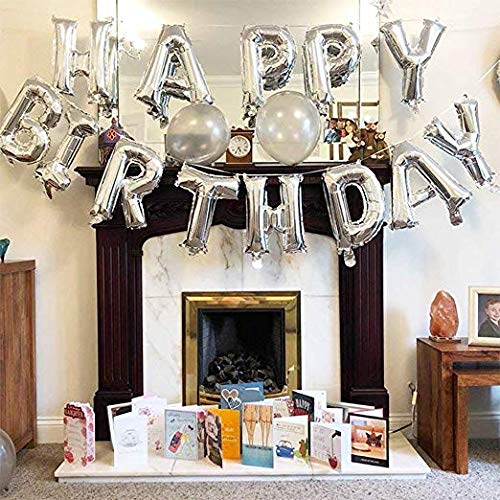 TOYXE Happy Birthday Balloons Decorations Set Silver - Image 5 thumbnail