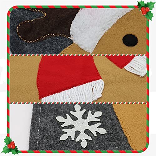 Chedin Toilettensitzbezug Weihnachten WC Sitz Cover Teppich Weihnachtsdeko Toilette Dekorationen Weihnachtsmann Schneemann Elch Toilettenvorleger Set 2 Stücke (Elch) – Bild 5