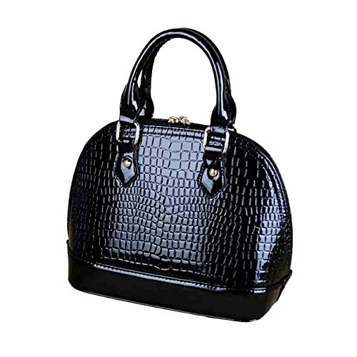 Yan Show - Bolso al hombro de charol_cuero para mujer Negro Negro
 large