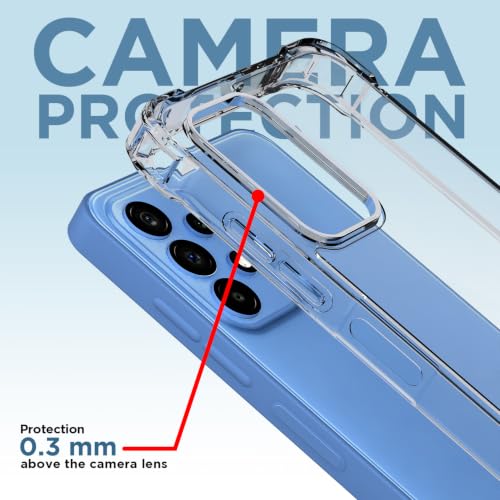 Image of Outlouders Back Cover for Samsung Galaxy A23 4G / A23 5G Clear Transparent PC + TPU Bumper Case with Raised Edges for Shockproof Protection (Transparent)