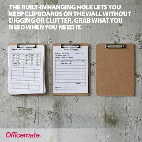 Officemate Recycled Wood Clipboards, Low Profile Clip, 12 Pack Clipboards, Letter Size (9 x 12.5 Inches), Brown (83812) image 4