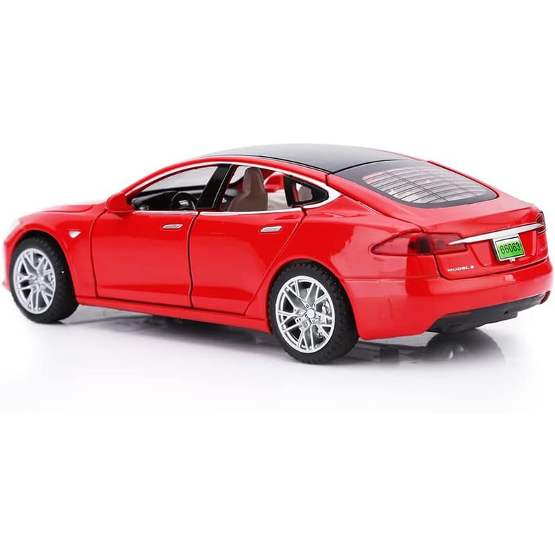 Image of Kids Model 1:32 Tela S Die Cast Metal Car Pull Back Action Opening Doors with Realistic Engine Sound Lights Toy Car Gift for Boys - Multi