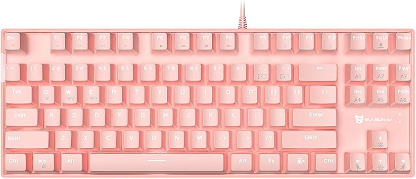 Qisan Wireless Mechanical Keyboard & Wired Gaming Keyboard | 87-Key 80% Compact Layout, Triple Mode 2.4G/USB-C/Bluetooth | White Backlit Blue Switch | Rechargeable Computer Keyboard for Laptop & PC