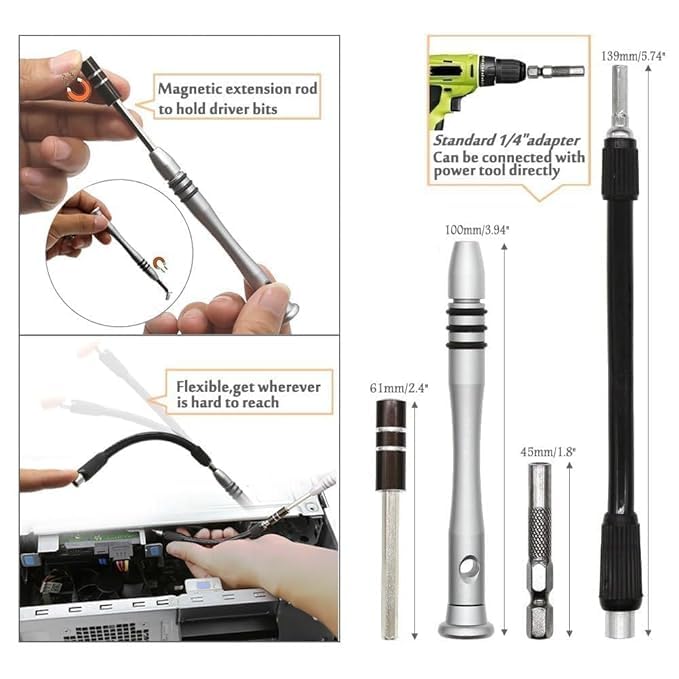 PAVITYAKSH 60 IN 1 SCREW DRIVERKit with Superb S2 Steel 56 Bits Screw Driver set for Mobile Phone,Laptop, Tablet, PC & Household Repair Home Tool Kit. 2