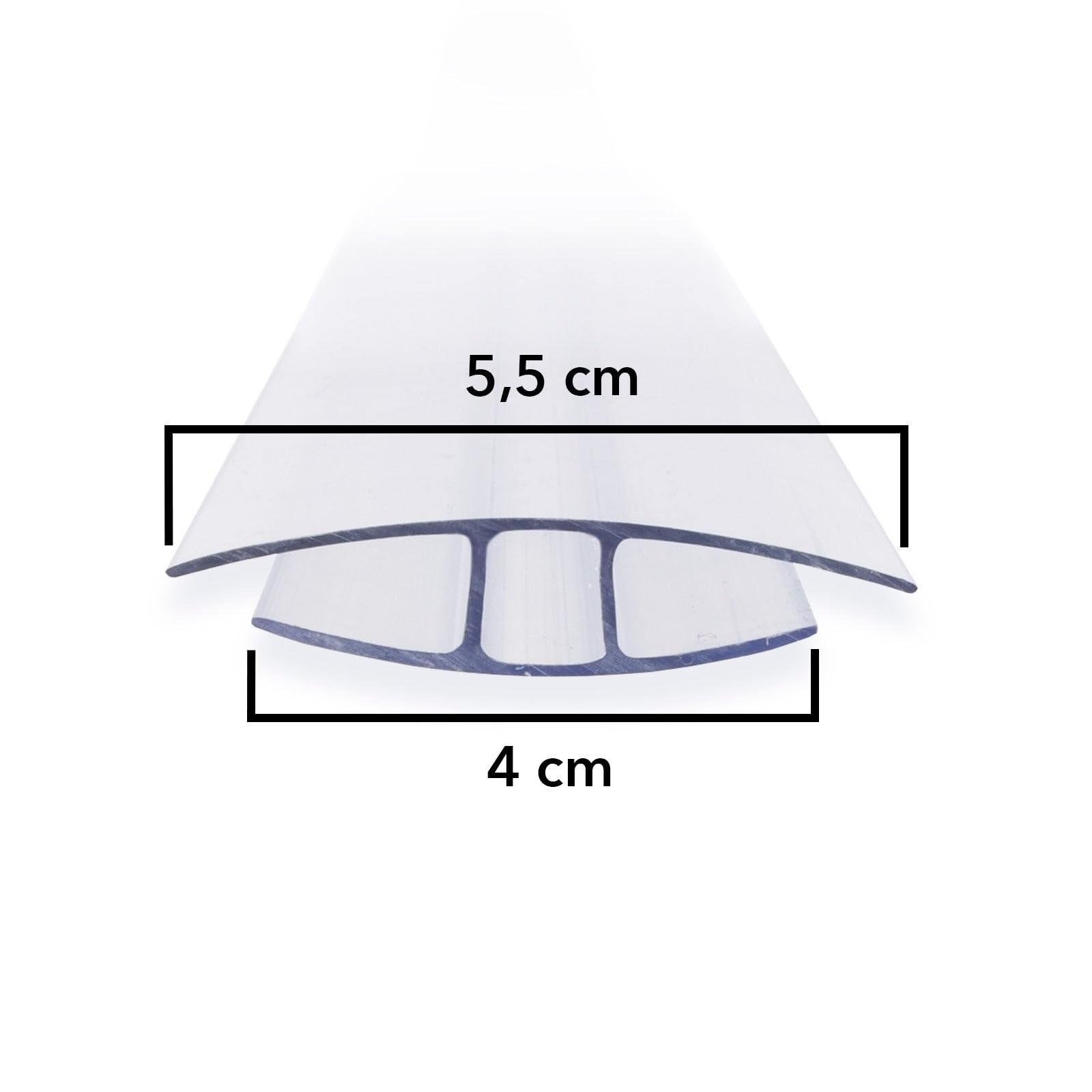 KARAT - Connecteurs pour Plaque Creuse en PVC - Matériau de Construction pour Serre, véranda - Connecteur Transparent résistant aux intempéries - 14 Connecteurs 60,5 x 121 cm, 4 mm d'épaisseur