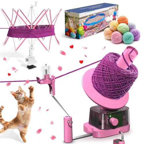 Yarn Winder | Electric Yarn Ball Winder Swift 13 oz Dual Strong Tension Knit Spinner for Crocheting Automatic Crochet Wheel for Knitting Mothers Day Birthday Gift Weaving Ball Yarning Cake Roller