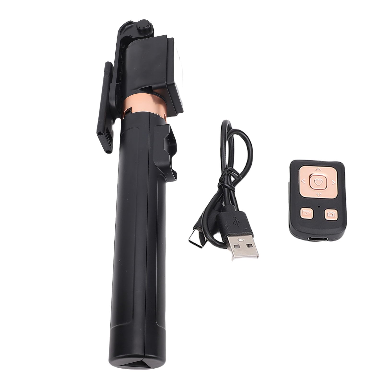 Garsent Palo Selfie Inalámbrico con Espejo de Pantalla, Trípode Extensible de 66,9 Pulgadas con Control Remoto y Cabezal Giratorio de 360 Grados para Grabación de Video y Transmisión en