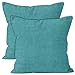 Encasa Homes - Housses d'oreiller en chenille 2 pièces - Turq - 40 x 40 cm Coussin décoratif texturé de couleur unie, doux et lisse, pour canapé, canapé, chaise, lit et sol