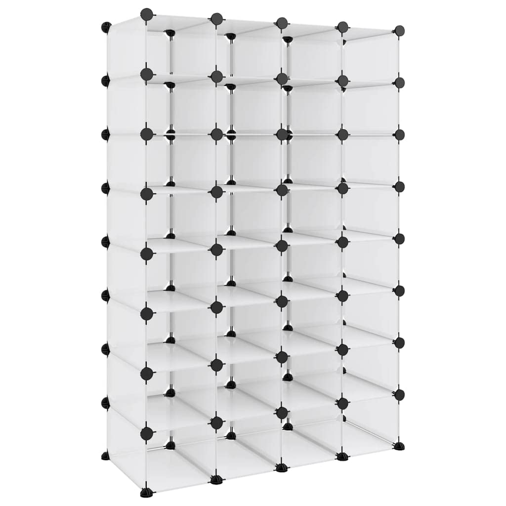 vidaXL Schuhregal Regal Standregal Lagerregal Schuhschrank Steckregal Regalsystem Aufbewahrungsregal Schuhablage Transparent 93x36,5x140 cm PP