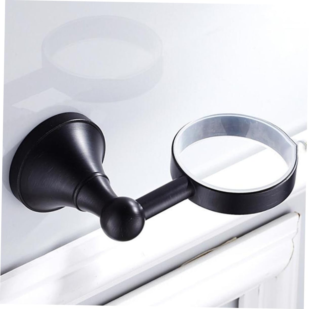 Soporte de Pared para Cepillo de Dientes y Vaso Baño Negro Cobre con Taza Cerámica Rack Vintage Individual para Baño Accesorio Duradero y Elegante