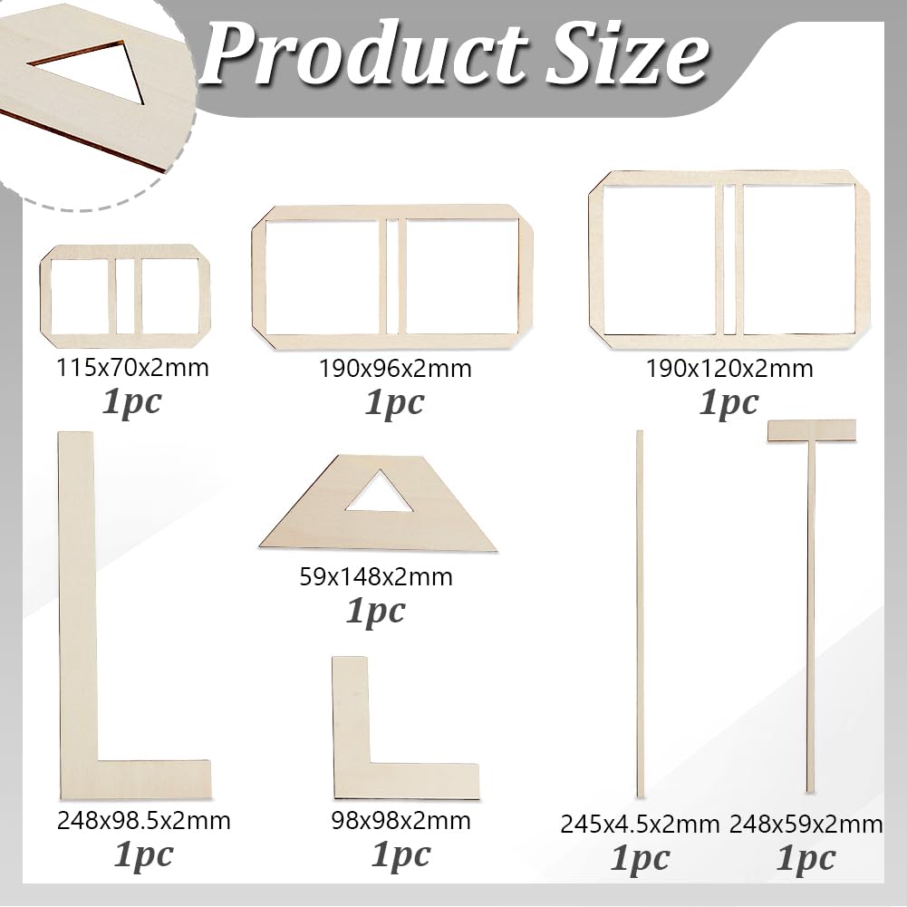 AHANDMAKER Herramienta de encuadernación simple para álbumes de recortes, regla en forma de L, regla en forma de T, regla en forma de T, guía espaciadora, ángulo de corte de esquina, juego de