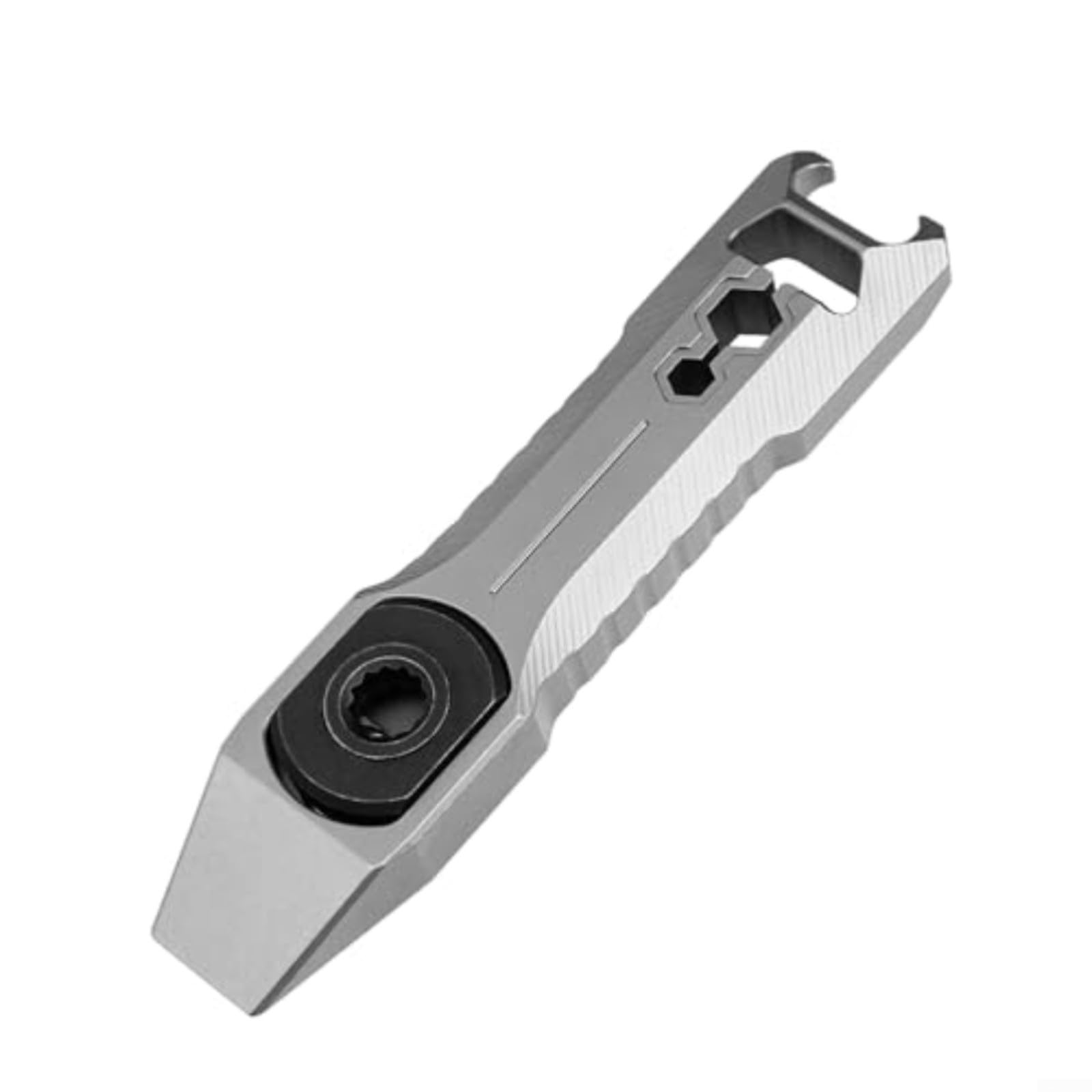 Wusvive Multifunctional Titanium Pry Bar with Hex Wrench,for t6 T8H Screwdriver Compact 3.91 Inch Stone Washed,TC4 EDC Tool for Pocket