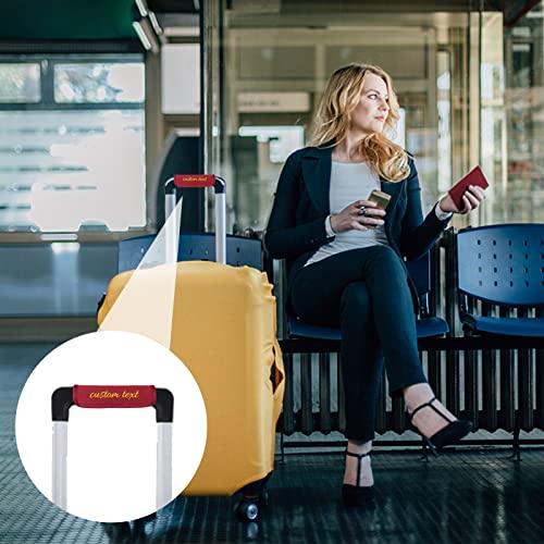 Luggage Handle Wrap, Personalized Embroidery Custom Text, Handle Covers For Travel Bag Luggage Suitcase (Red) #TOP4