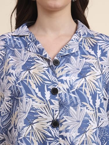 Image of Women's Cotton Blend Printed Combo (Pack of 2) Shirts - 3 /4 Sleeves V Collar Neck (COMBO1744)
