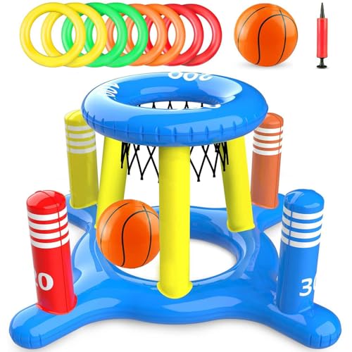 Panier de basket pour piscine en PVC épais durable kit de jeu flottant premium