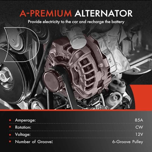 A-Premium Alternator, 12V 85A 6-Groove Pulley Clockwise by A-Premium - Image 2