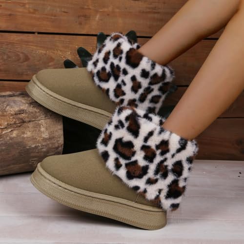 Snow Boots for Women Suede Faux Fur Lining Anti-Slip Winter Snow Warm Plush Booties Slip On Short Ankle Boots4