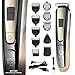 Produktbild GERCAR RFC-1611 kabelloser Multi-Grooming-Set Haarschneider 10-in-1 - Bartpflege für Herren, Haartrimmer für Haare Ohren Nasen Bart und Body-Rasuren Set - Bartschneider und Barttrimmer gold/schwarz