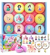 Bath Bombs for Kids with Surprise Inside Princess Toys Natural Bath Bombs Handmade Spa Organic Bu...