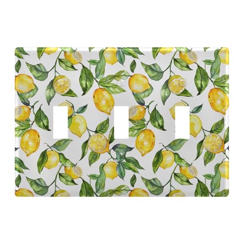 Light Switch Cover Lemon Summer Wall Plates for Electrical Outlets 3 Gang 202b5391
