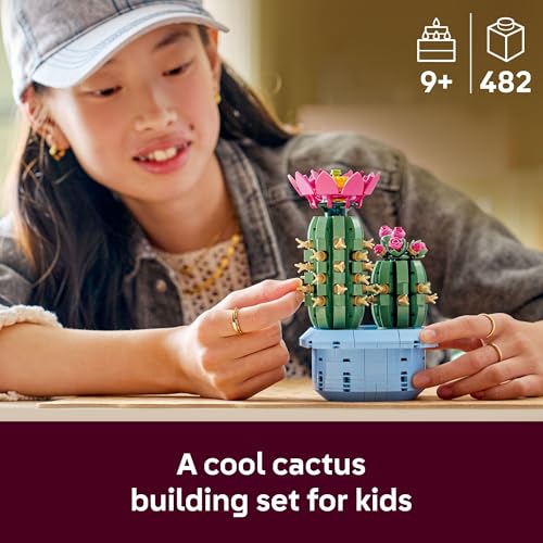 Image of LEGO Botanicals Flowering Cactus Building Toy - Crafting Kit for Girls & Boys, Ages 9+ - Gift for Birthdays - Cactus Room Decor for Display for Bedroom or Book Shelf - 11509