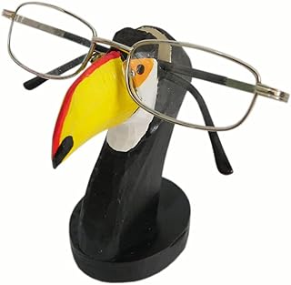 Red Dollar Handmade Wood Carved Animal Eyeglass Holder, Cute Sunglasses Display Stand, Nightstand Home Office Desk Decor, ...