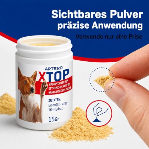 ARTERO X-Top Blutstiller für Hunde und Katzen 15 g, veganes Pulver
