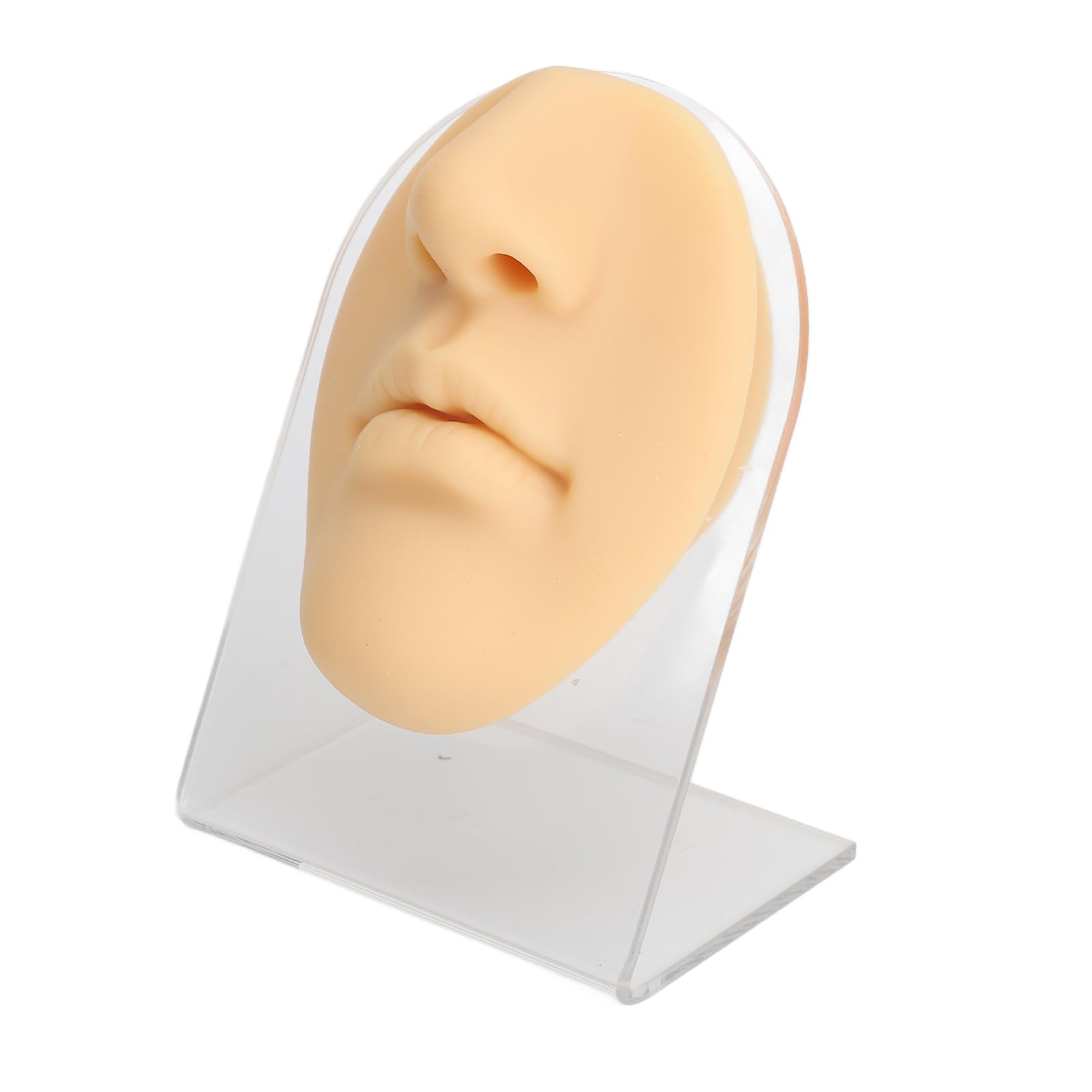 3D Silicone Nose Model for Piercing Practice and Display with Stand (Skin Color)