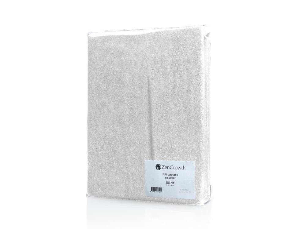 Spanbezug für Massageliege mit Gesichtsaussparung | Oeko TEX 100 | 63cm x 71cm x 185cm | Für alle Massage- oder Behandlungstische (Weiß)