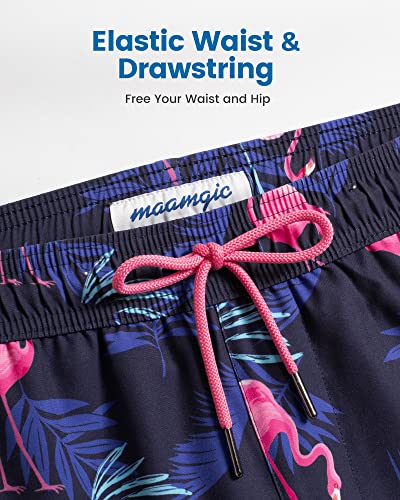 Image of maamgic 5inch Mens Swim Trunks with Compression Liner 2-in-1 Swimming Shorts Stretch Quick Dry with Zipper Pockets