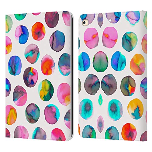 Étui portefeuille iPad 9.7 Ninola Points Multicolores en cuir pour tablette Apple 2017 2018