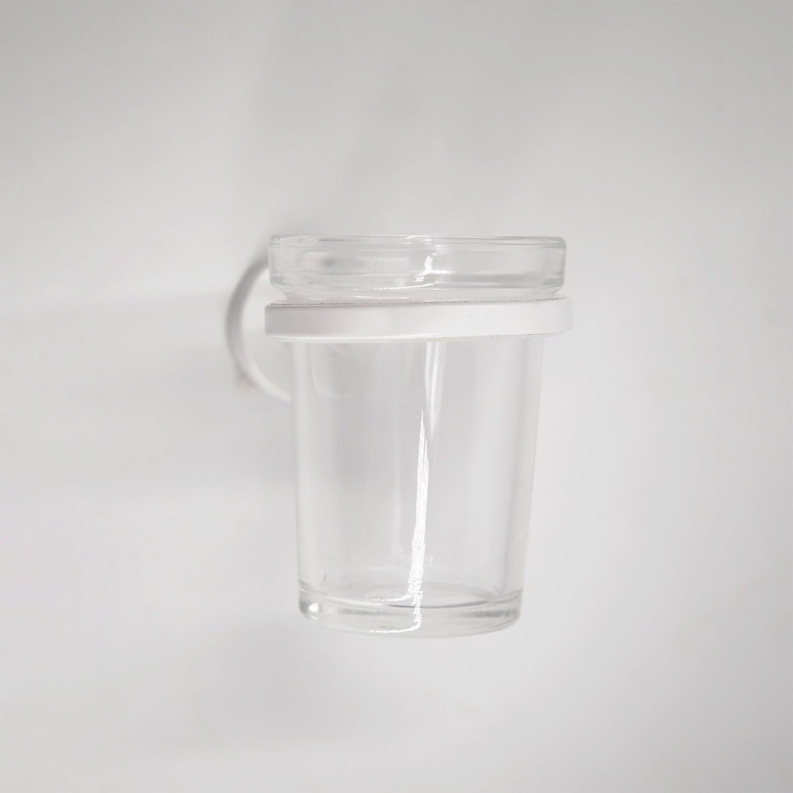 INDA - Wandbecherhalter One weiß matt / transparentes Glas