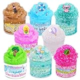 SLOUEASY 8 Pack Crunchy Slime Kit, Clear Slime Kit Super Soft and Non-Sticky, Birthday Gift Slime Party Favors for Girls and Boys
