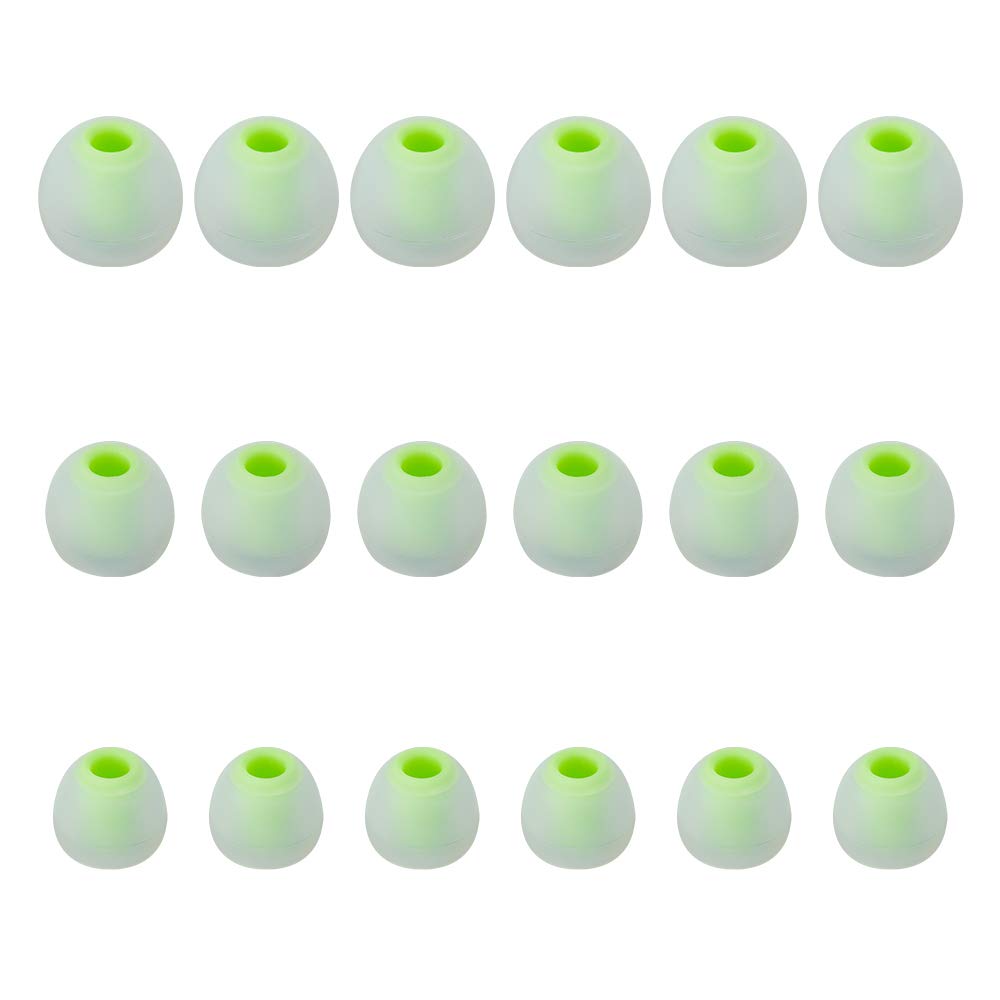 (18 Stück) 9 Paar (S/M/L) Silikon-Ersatz-Ohrstöpsel für beliebte In-Ear-Kopfhörer SML transparent / Grün