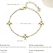 Gold-Tone Floral Chain Bracelet with Crystal Accent, Monogram Design, Fashion Jewelry for Women