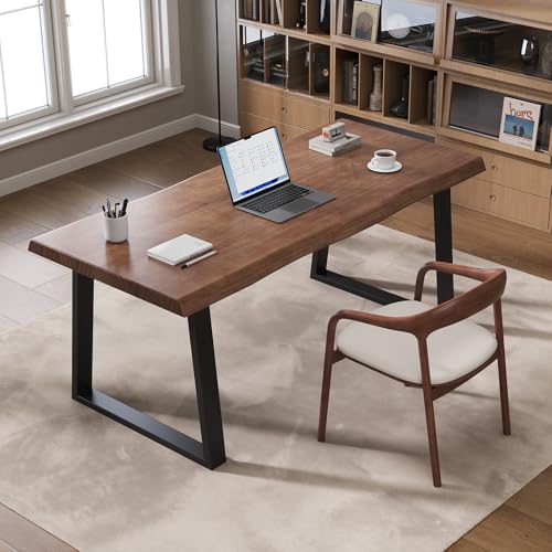 Pine computer desk, modern solid wood home office desk, long rural farmhouse pine dining table...