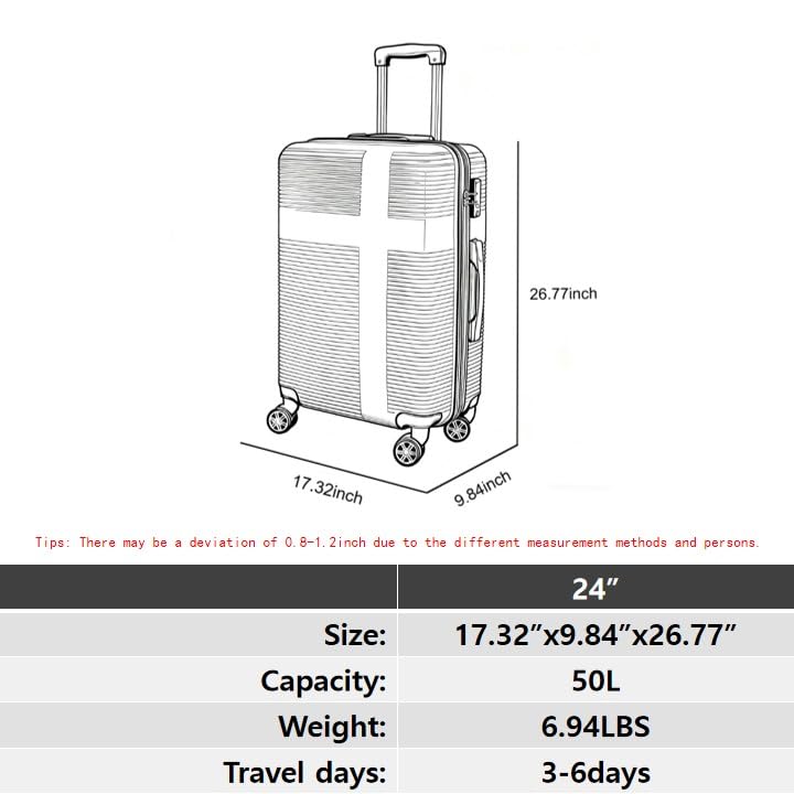 ILLUMINEW Luggage Sets with Durable Lightweight Carry-On Suitcases, Spinner Wheels, and TSA-Approved Lock2