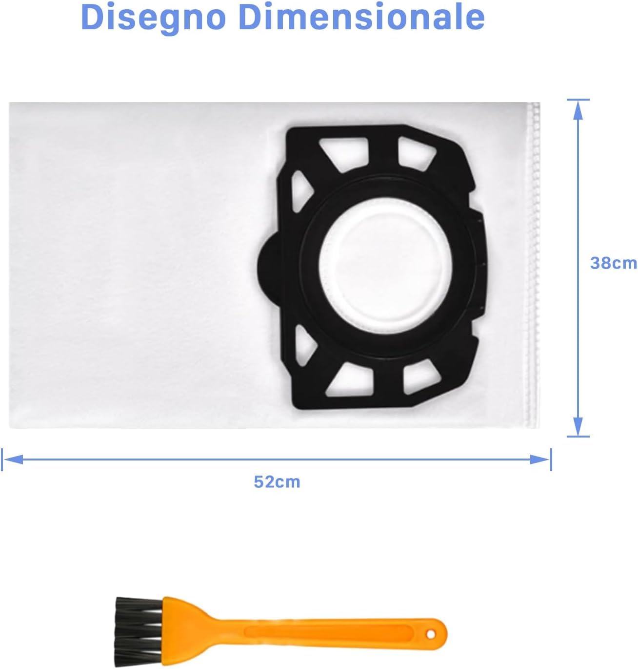 12 Sacchetti per Aspirapolvere Karcher KFI 357 Compatibili con WD3 WD2 Plus KWD1 KWD2 KWD3 MV3 WD3.200-WD3.800M SE4001 SE4002, Sostituisce 2.863-314.0 - 4