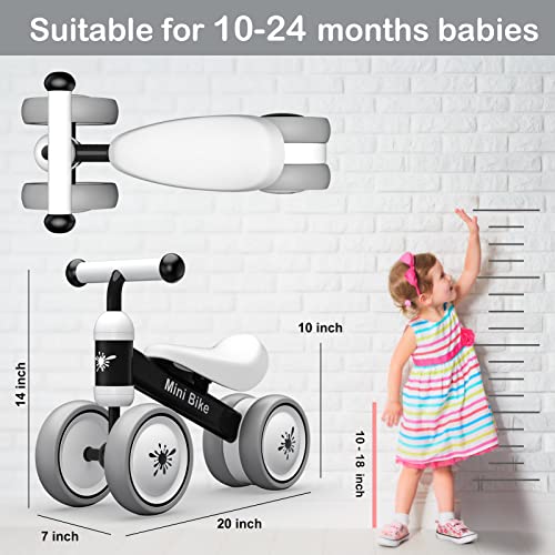 Baby Balance Bikes for 1 Year Old Boys Girls, Toddler Bike 10-24 Months Baby Riding Toys with 4 Wheels, No Pedal Anti-Drop Baby Walker Bicycle, Baby\'s First Bike First Birthday Gift Christmas - Thumbnail 3