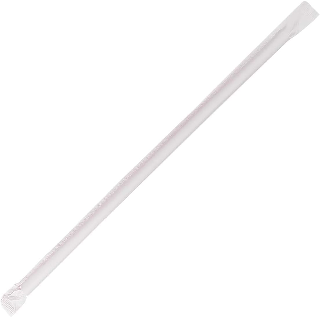 Karat [1,200 ct] 10.25" Giant Straws (0.31" Diameter), Individually Wrapped | Clear