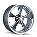 Ridler Style 645 Matte Black Wheel with Machined Face/Polished Lip (17x7"/5x114.3mm)