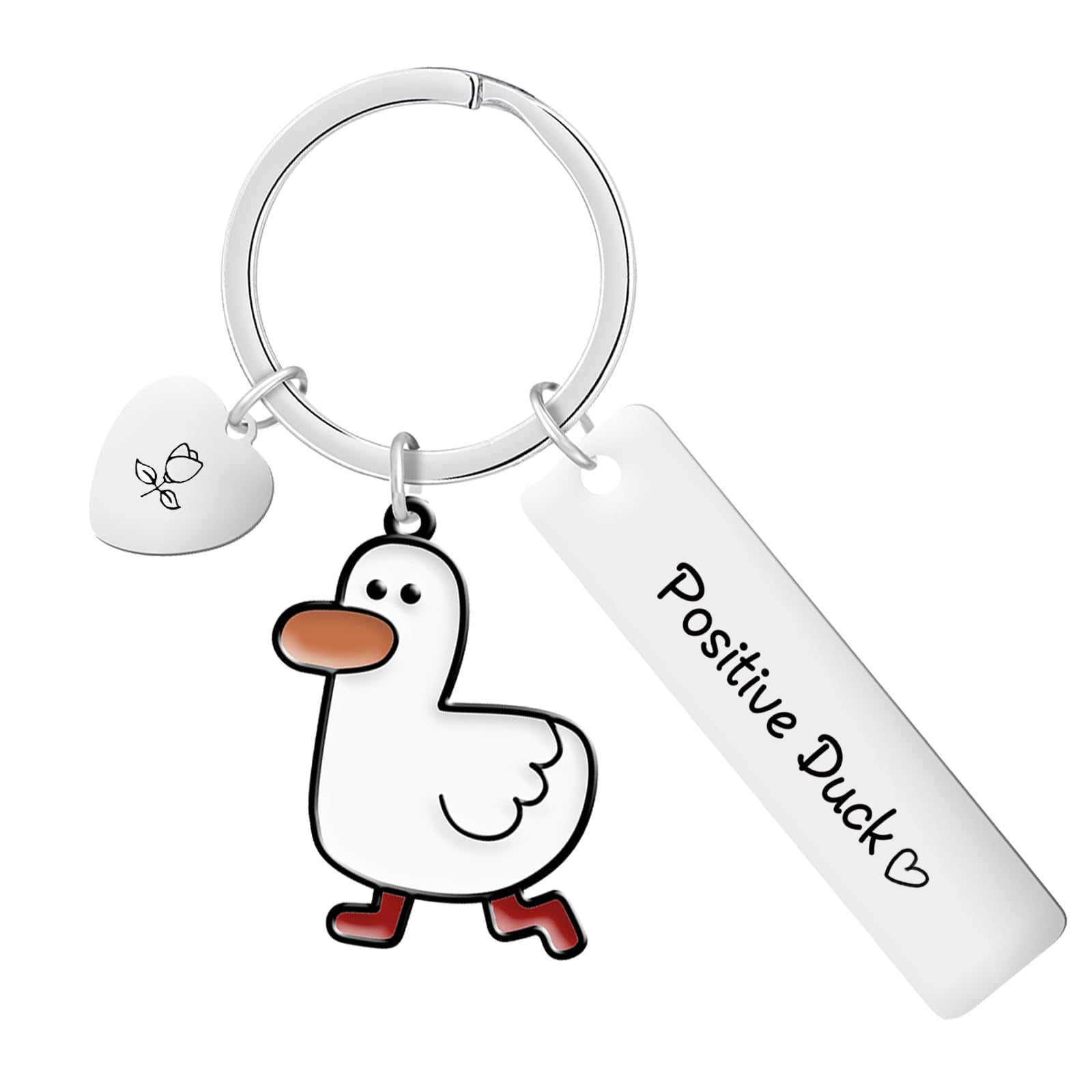 Artlunar Funny Cute Duck Inspirational Keychain with Message Card for Mom, Dad, Lover, Sister,You or Duck Lovers