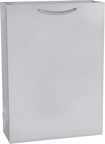 Amscan Bolsa de regalo de papel plateado mate - 17" x 12 12", 1 unidad disponible en Yaxa Peru