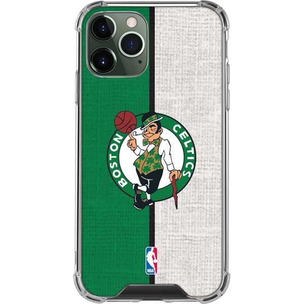 Skinit Clear Phone Case Compatible with iPhone 11 Pro Max - Officially Licensed NBA Boston Celtics Canvas Design