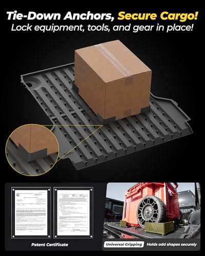 Image of 3W Truck Bed Mat Compatible with 2022-2025 2026 Ford Maverick Gas & Hybrid Car Accessories Vehicle Perfectly Flush All Weather Protection TPE Heavy Duty Pickup Car Bed Cargo Mat