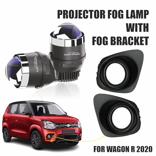 Image of Audio Wheels 3 Inch LED Projector Fog Lamp with Cover - 120W, Tri-Color (White /Warm /Yellow) | 12V /24V Fog Light for Car Modification | 1-Year Warranty | Compatible with Maruti Suzuki WagonR 2020