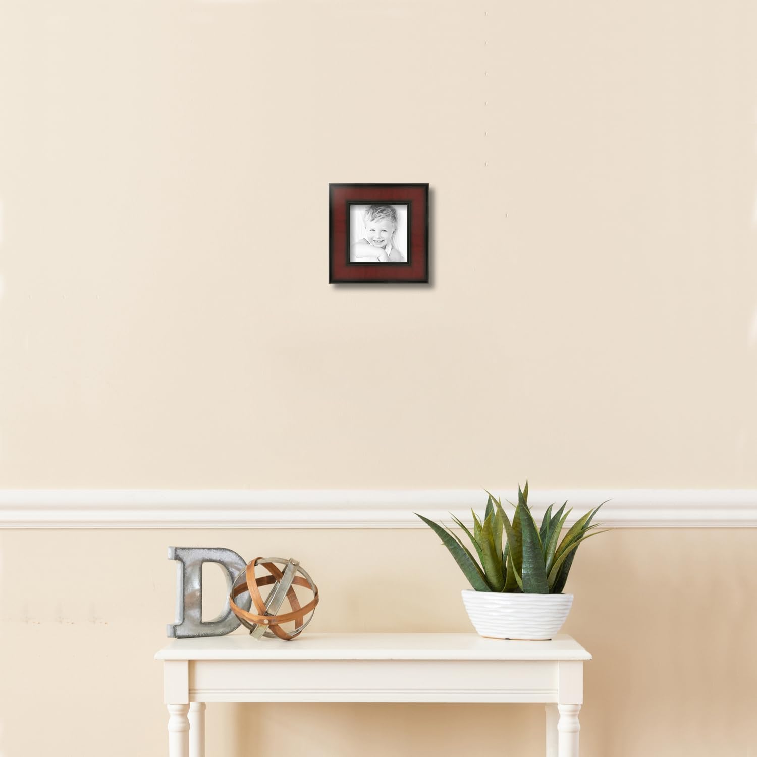 ArtToFrames 5x5 Inch Brown Picture Frame, This 1.75 Inch Custom Wood Poster Frame is Honors Mahogany - Comes with Regular Glass and Corrugated Backing (WOMD11145-5x5)