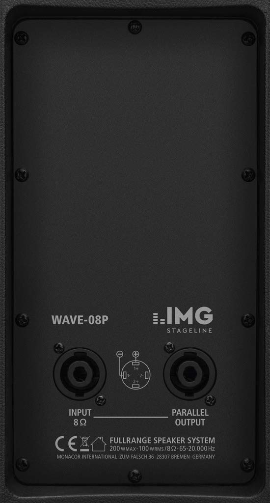 IMG STAGELINE WAVE-08P Passive Fullrange-Lautsprecherbox, 200 W, 8 Ω in Schwarz