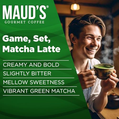 Image of Maud's Matcha Latte Pods, 32ct, Gourmet Matcha Tea Blend | Gourmet Blended Tea Leaves in Single Serve Tea Pods - Compatible with Keurig Coffee Makers